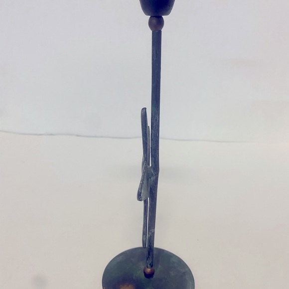 Primitive Candlestick Holder sun face star - Picture 4 of 10